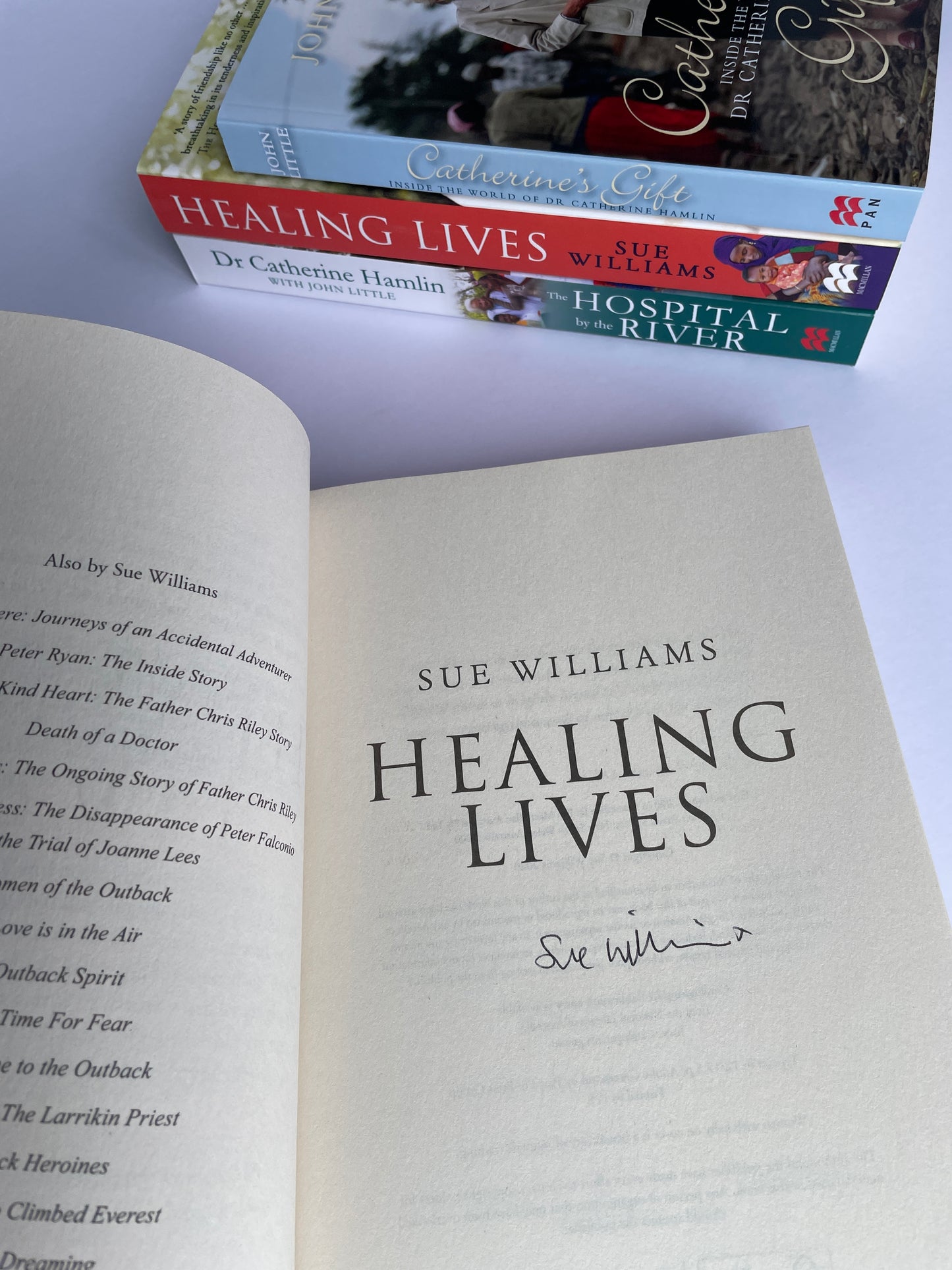 Healing Lives signed by the Author Sue Williams