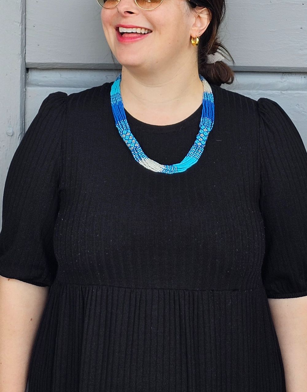 Blue 2024 rope necklace