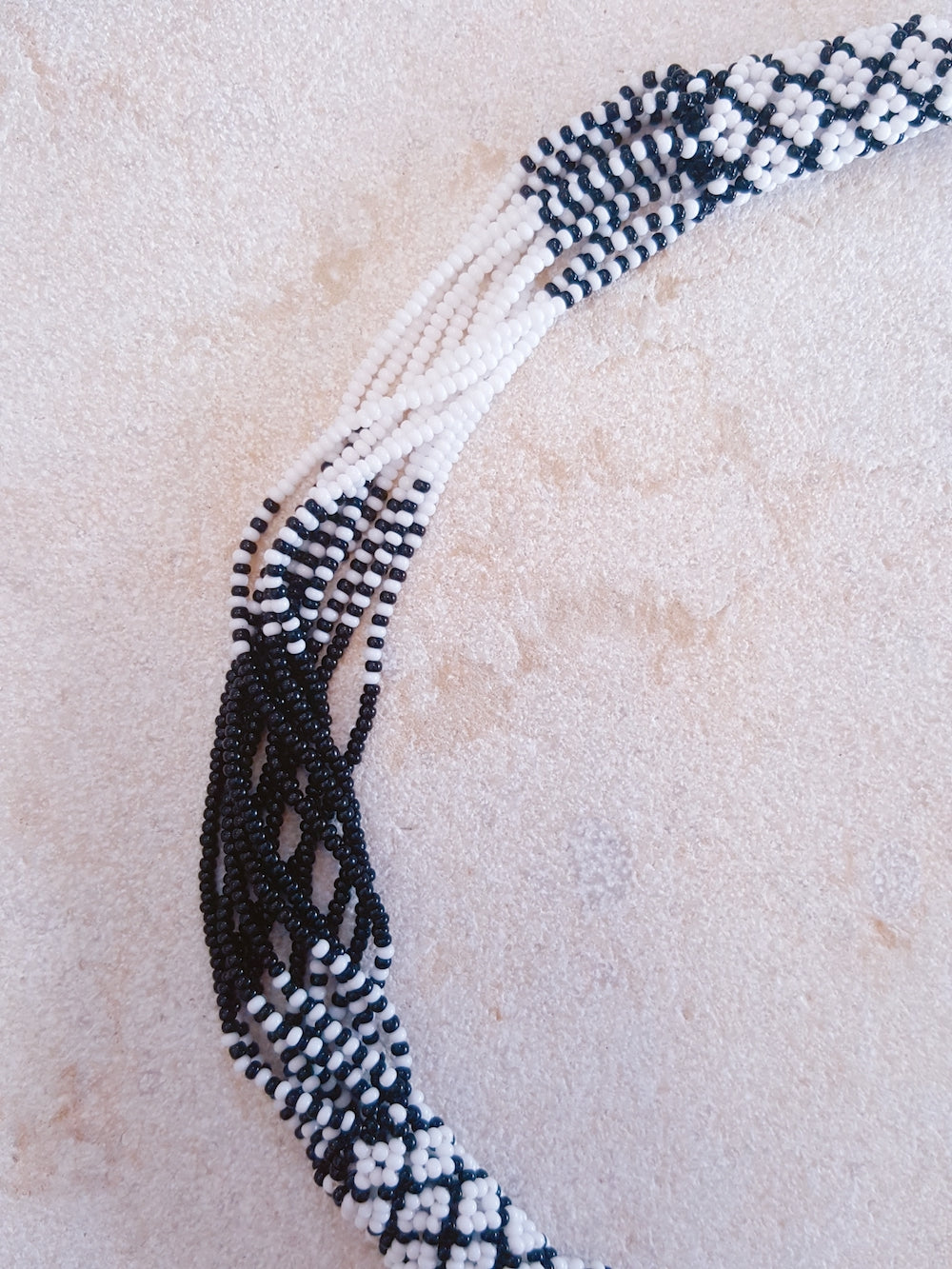 Zanele Rope Necklace - Black & White