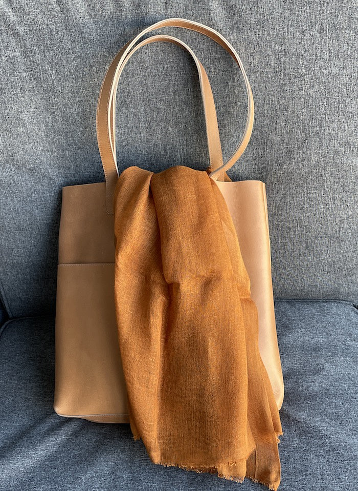 Addis Leather Bag & Telba Shawl (Bronze) Bundle