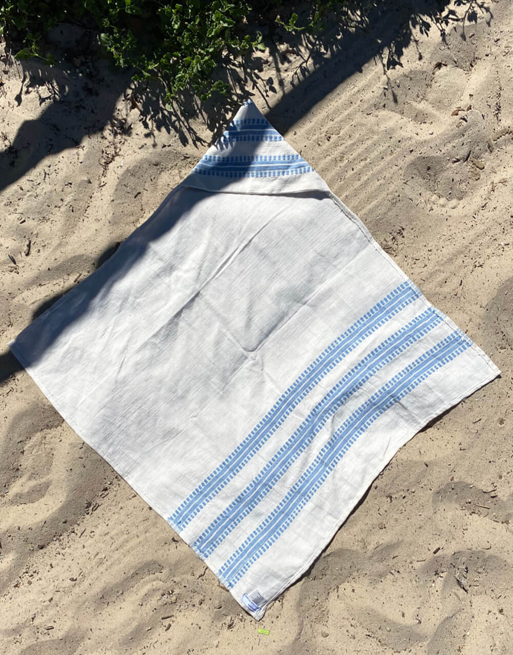 Hooded Baby Towel - Blue Stripe