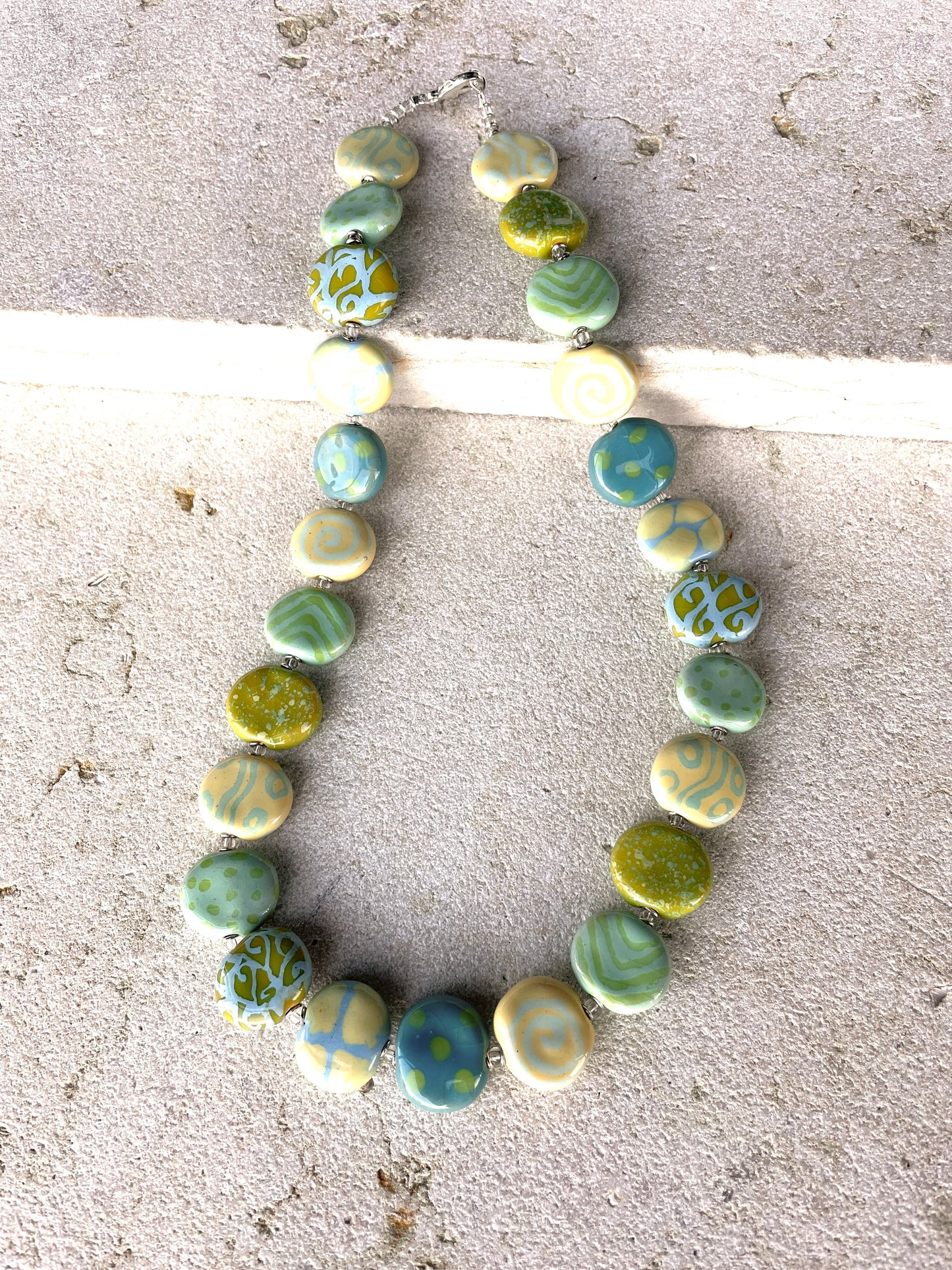 Kazuri SULTANS MINT Necklace & MINT Earrings Bundle