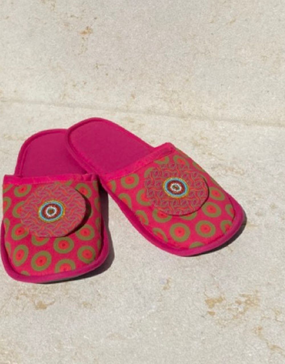Shweshwe Slippers - Magenta