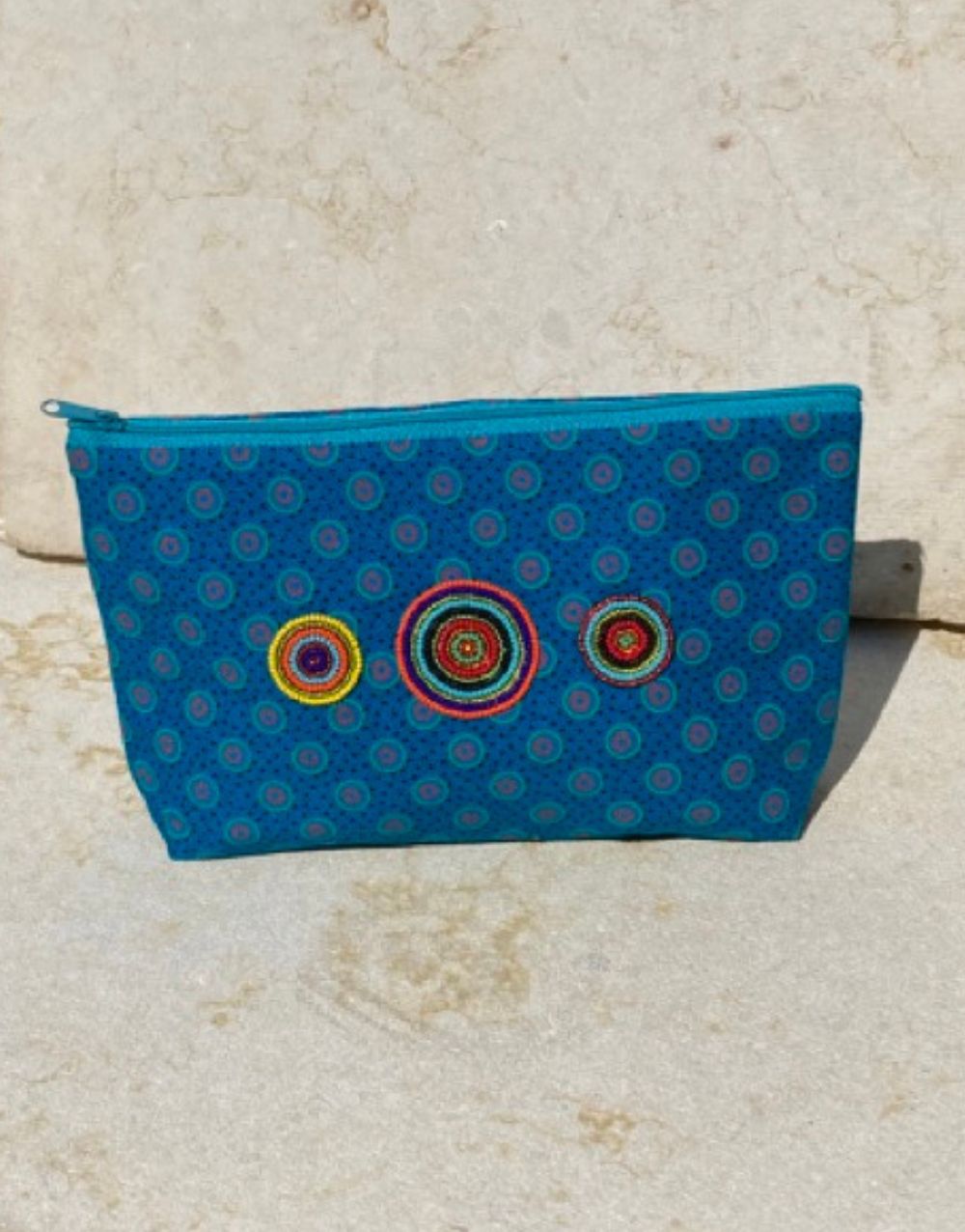 Shweshwe Zip Purse - Turquoise