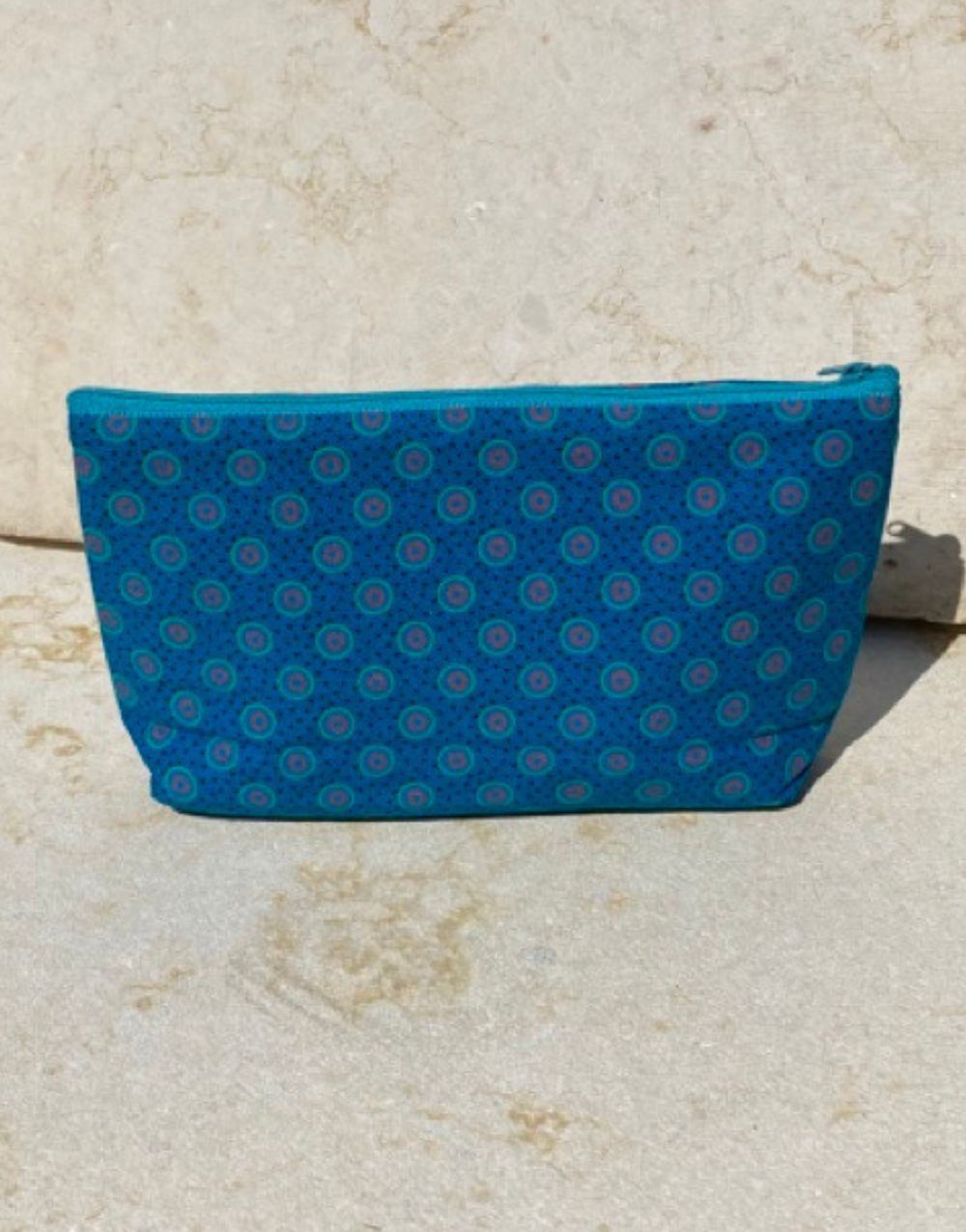 Shweshwe Zip Purse - Turquoise