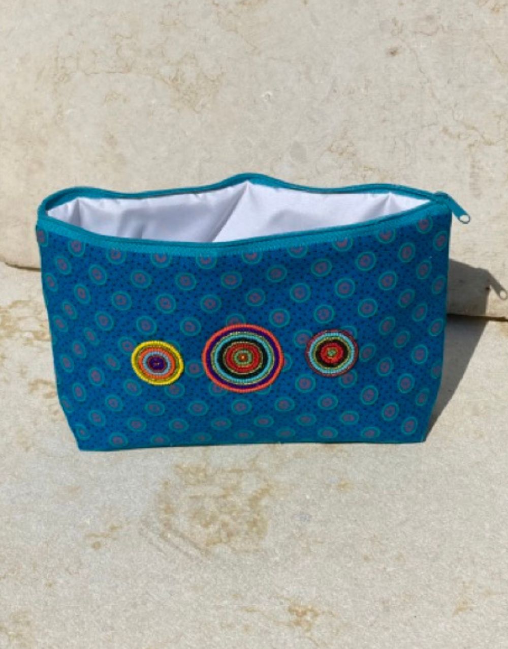 Shweshwe Zip Purse - Turquoise