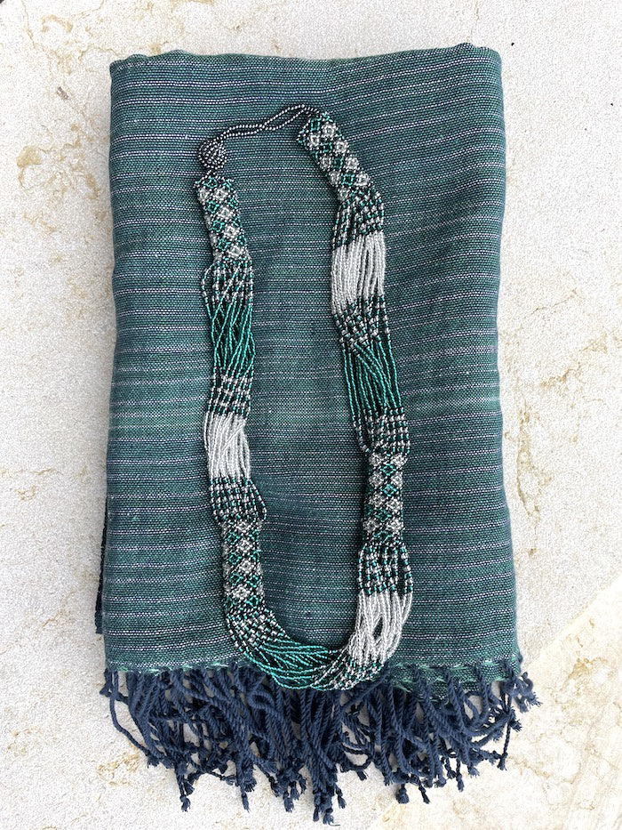 Yeshi Wrap (Emerald) & Zanele Necklace (Emerald & Silver) Bundle