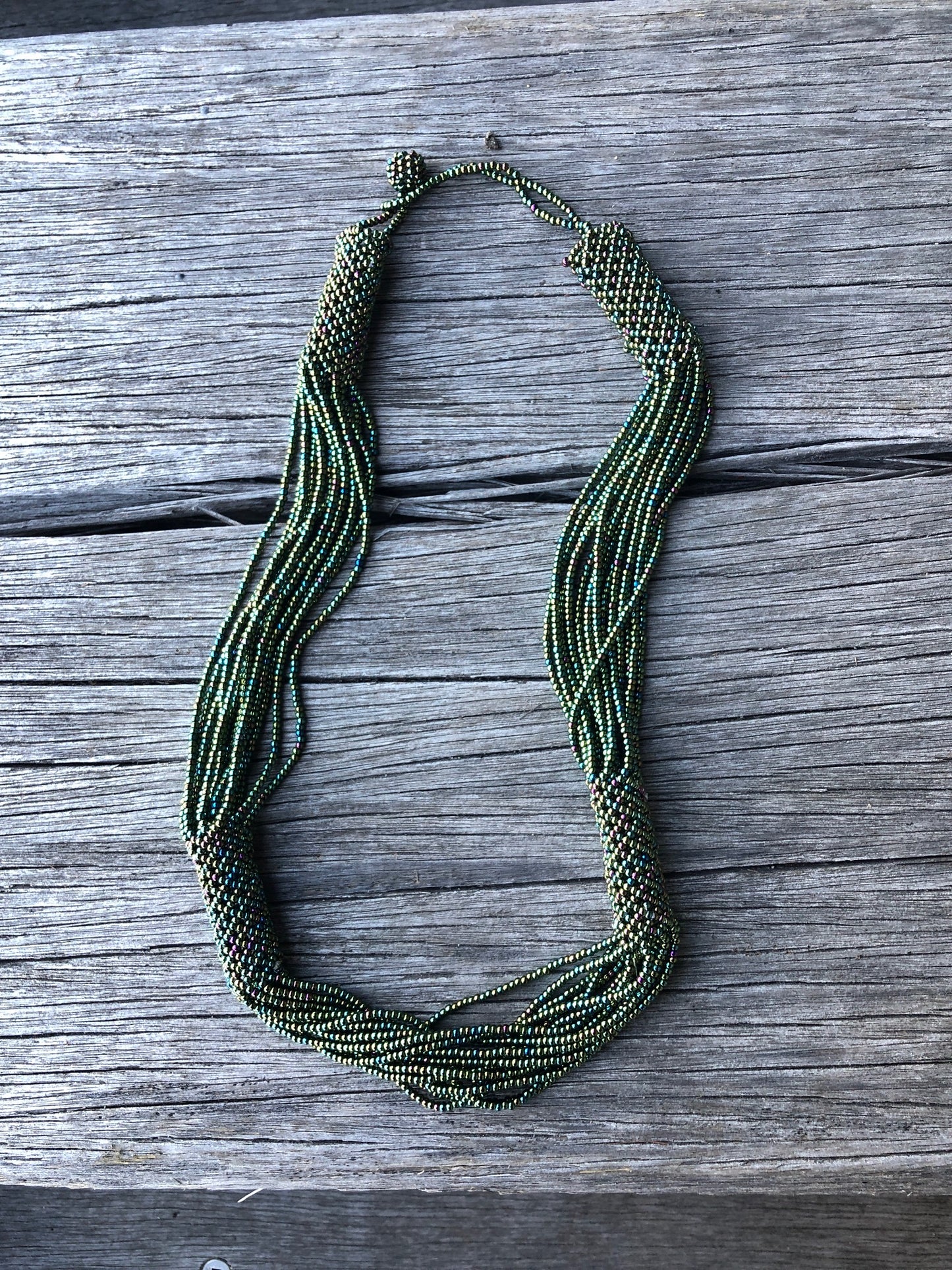 Zanele Rope Necklace - Metallic Green