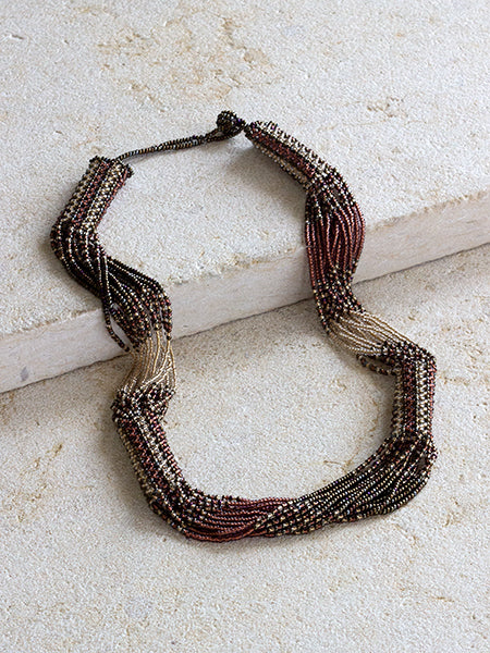 Zanele Necklace - Bronze & Cream