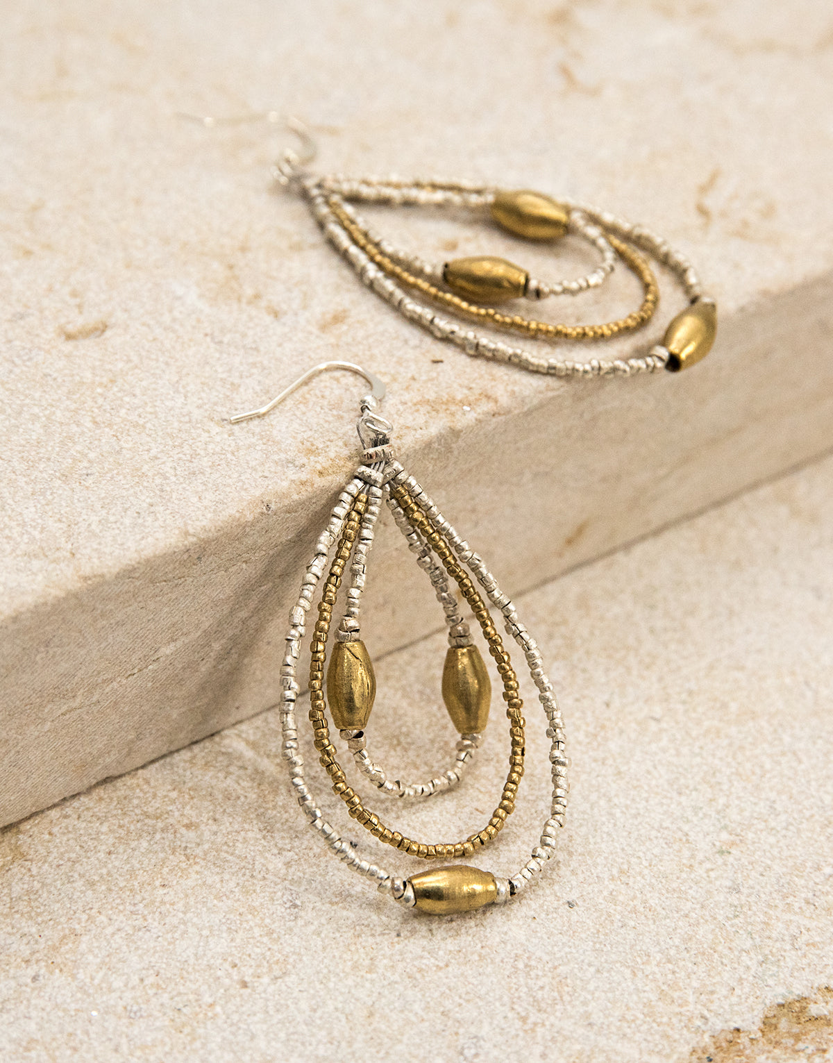 ethiopia-beads-artillery shells-artisan-handmade-entoto mountain-earrings-jewellery-silver-gold