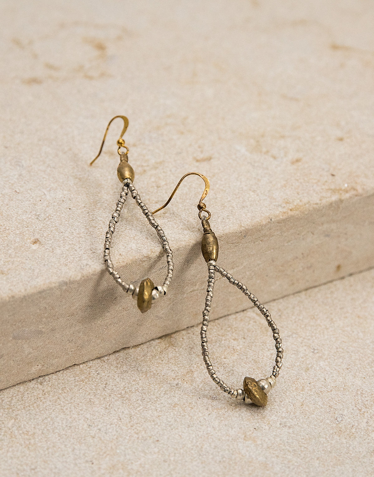 ethiopia-beads-artillery shells-artisan-handmade-entoto mountain-earrings-jewellery-silver-gold