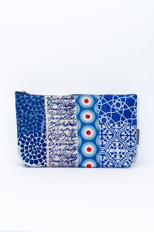 Shweshwe Zip Purse - Indigo