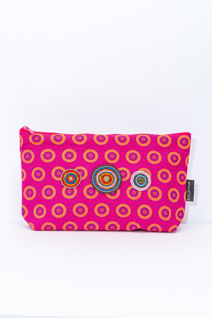 Shweshwe Zip Purse - Pink