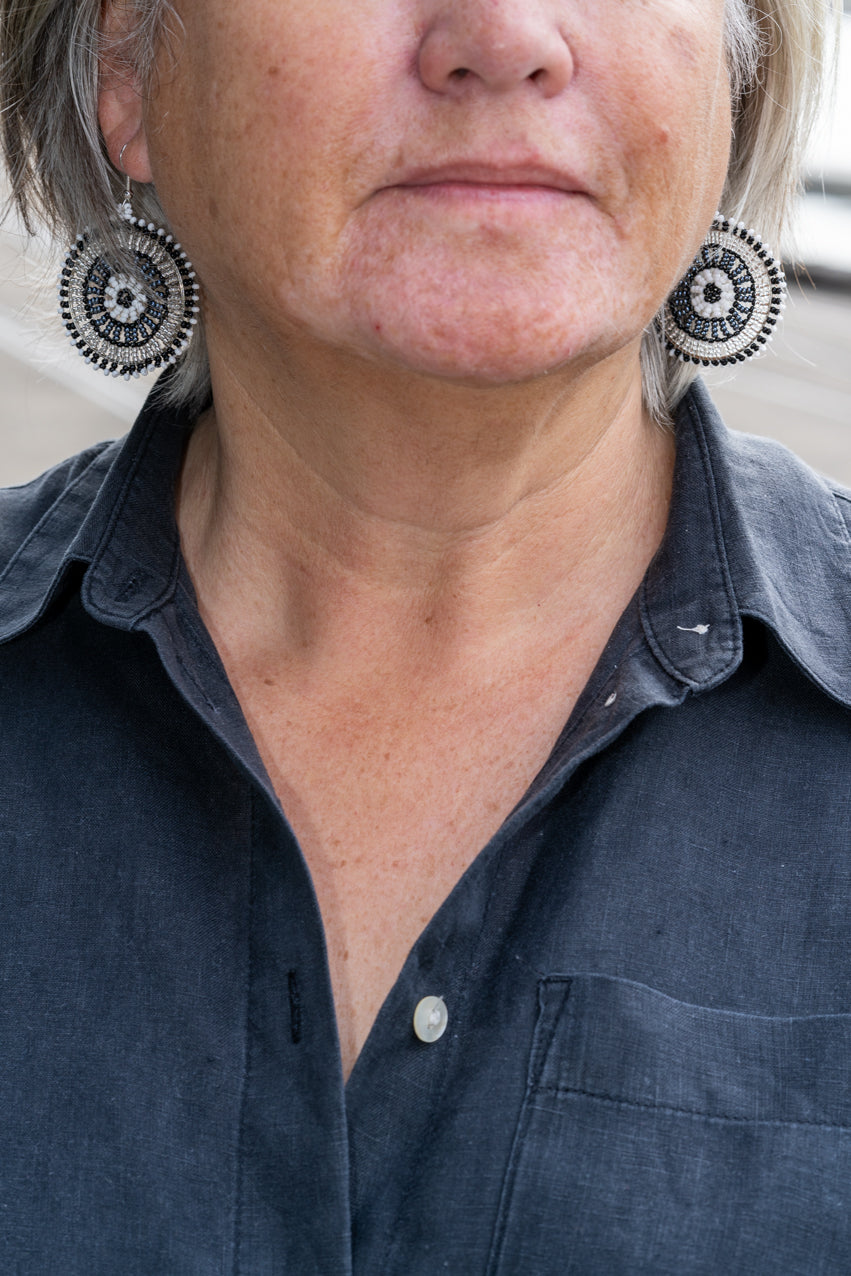 Bubble Necklace & Wheel Earrings Bundle - Black & White