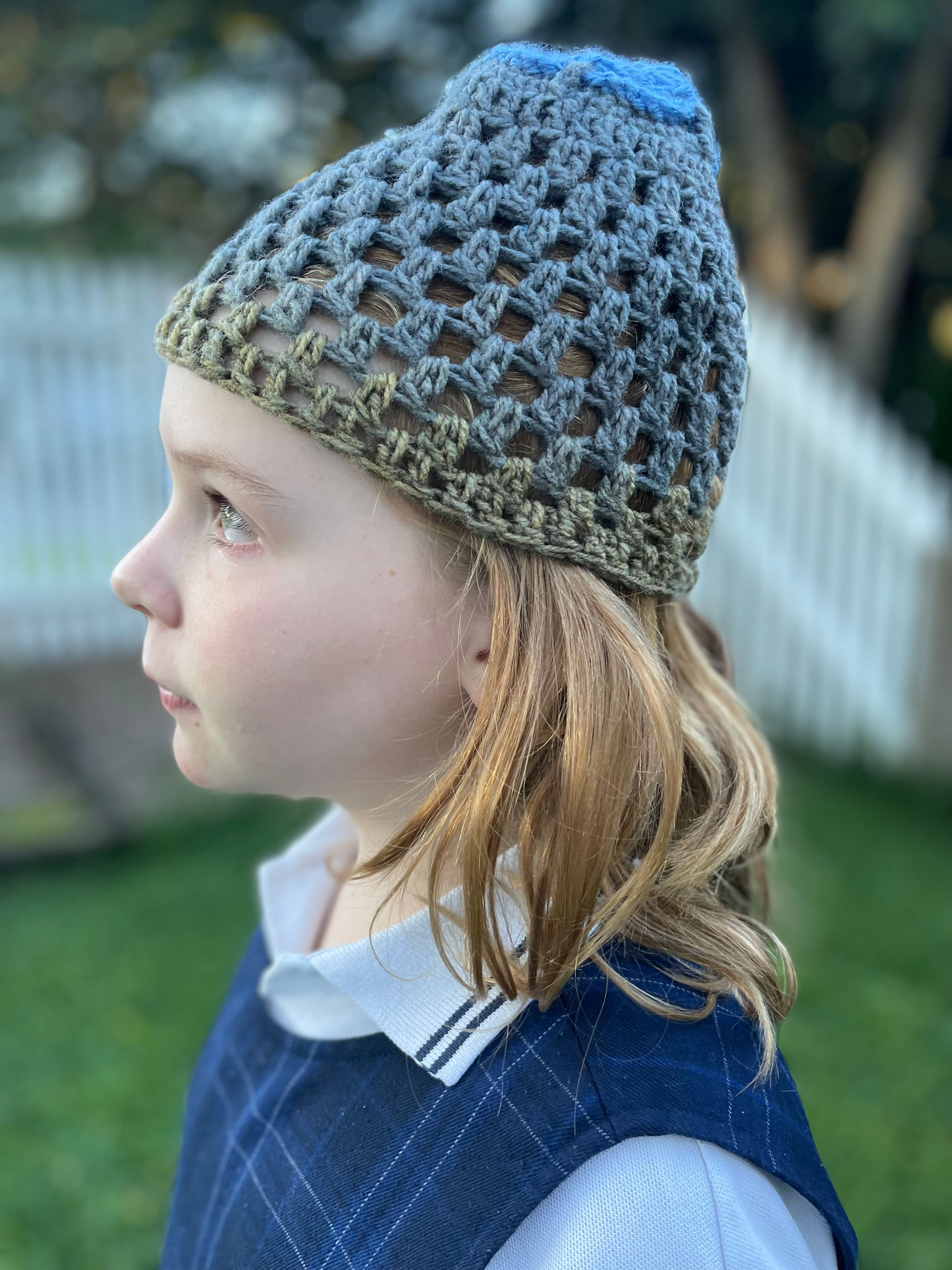 Kid's Beanie - Grey & Blue