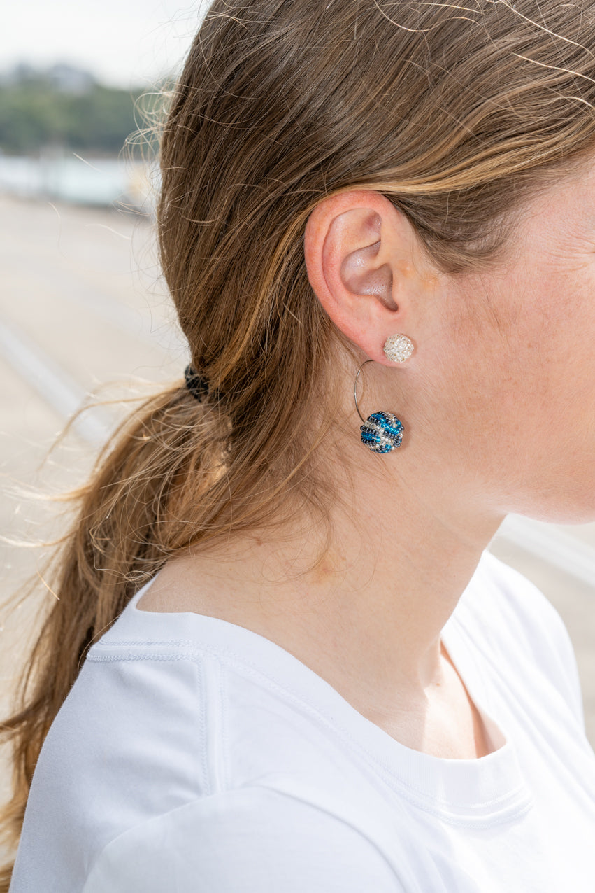 Bubble Necklace & Earrings Bundle - Blue & Silver