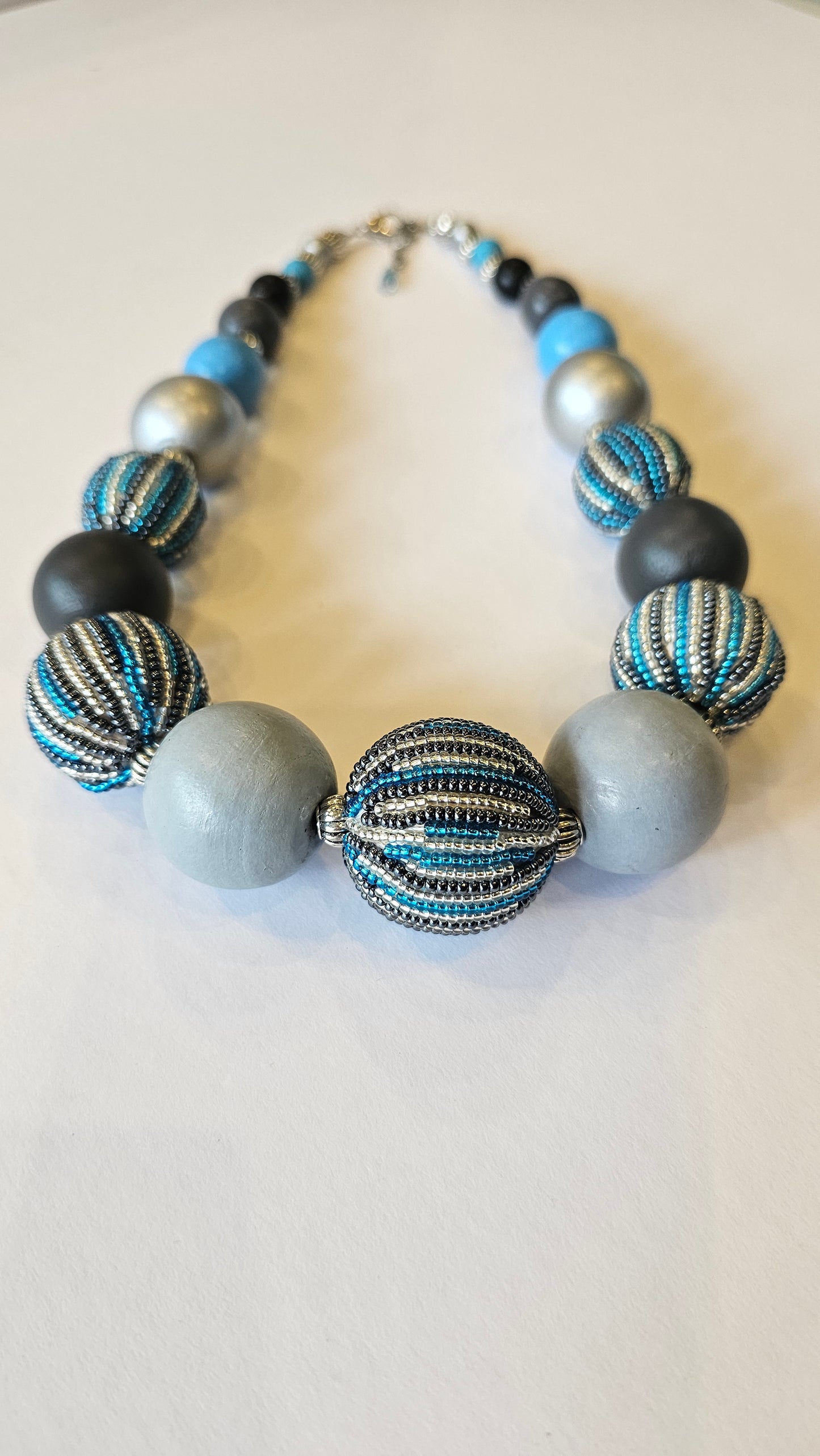 Bubble Necklace - Blue & Silver