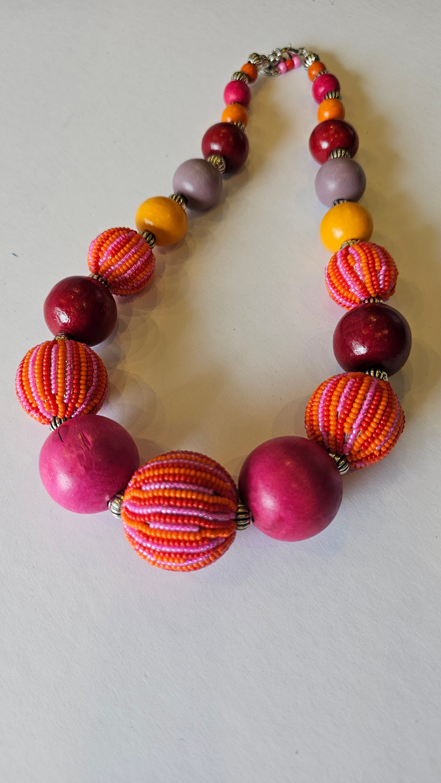 Bubble Necklace - Pink & Orange