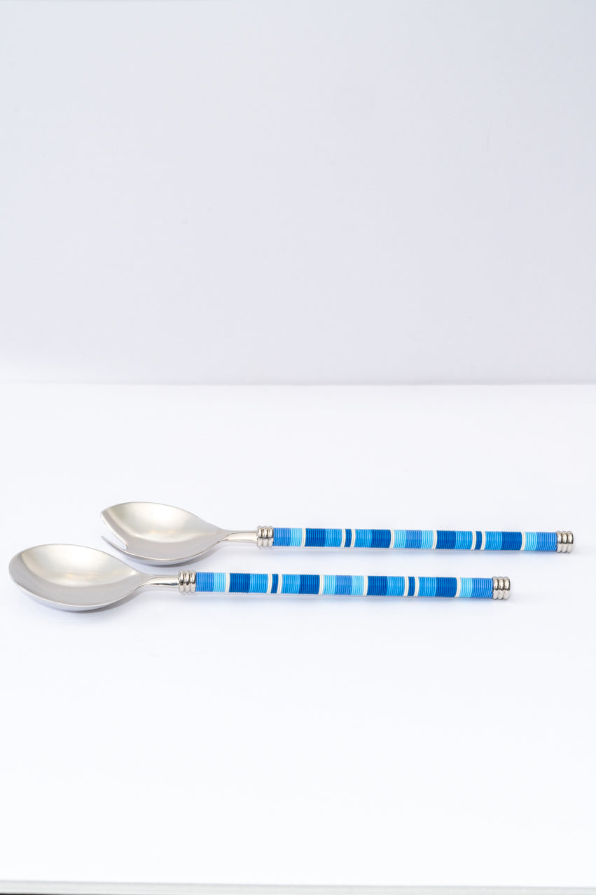 Telephone Wire Salad Servers - Blues