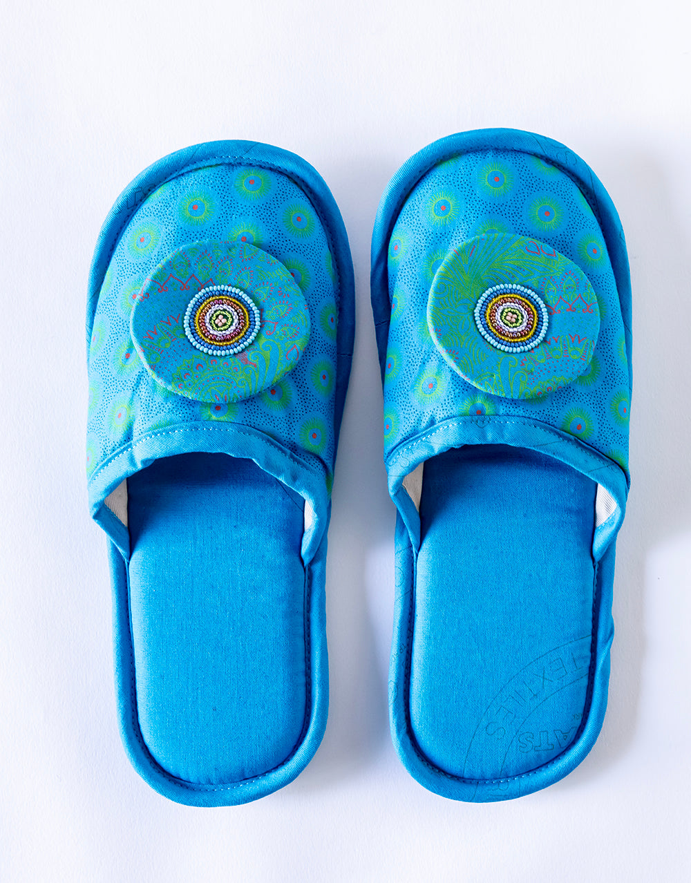 Shweshwe Slippers - Turquoise