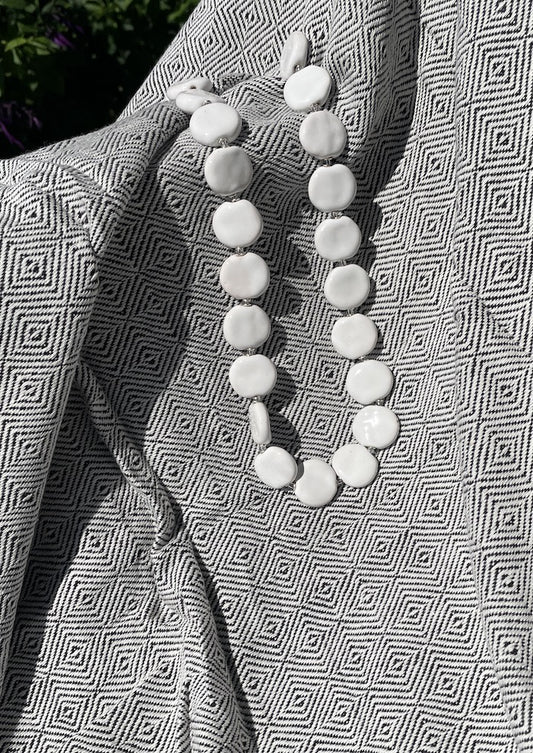 Almaz Wrap (Black) & Kazuri Necklace (White) Bundle