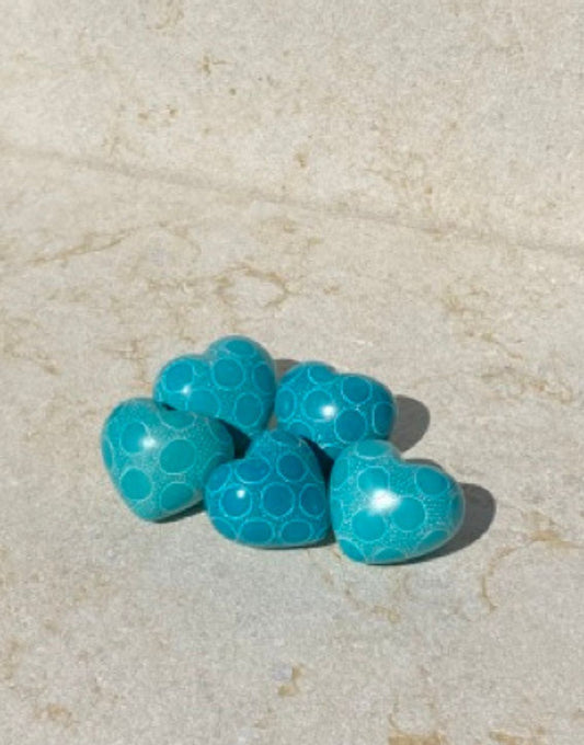 Kisii Heart - Turquoise - Small