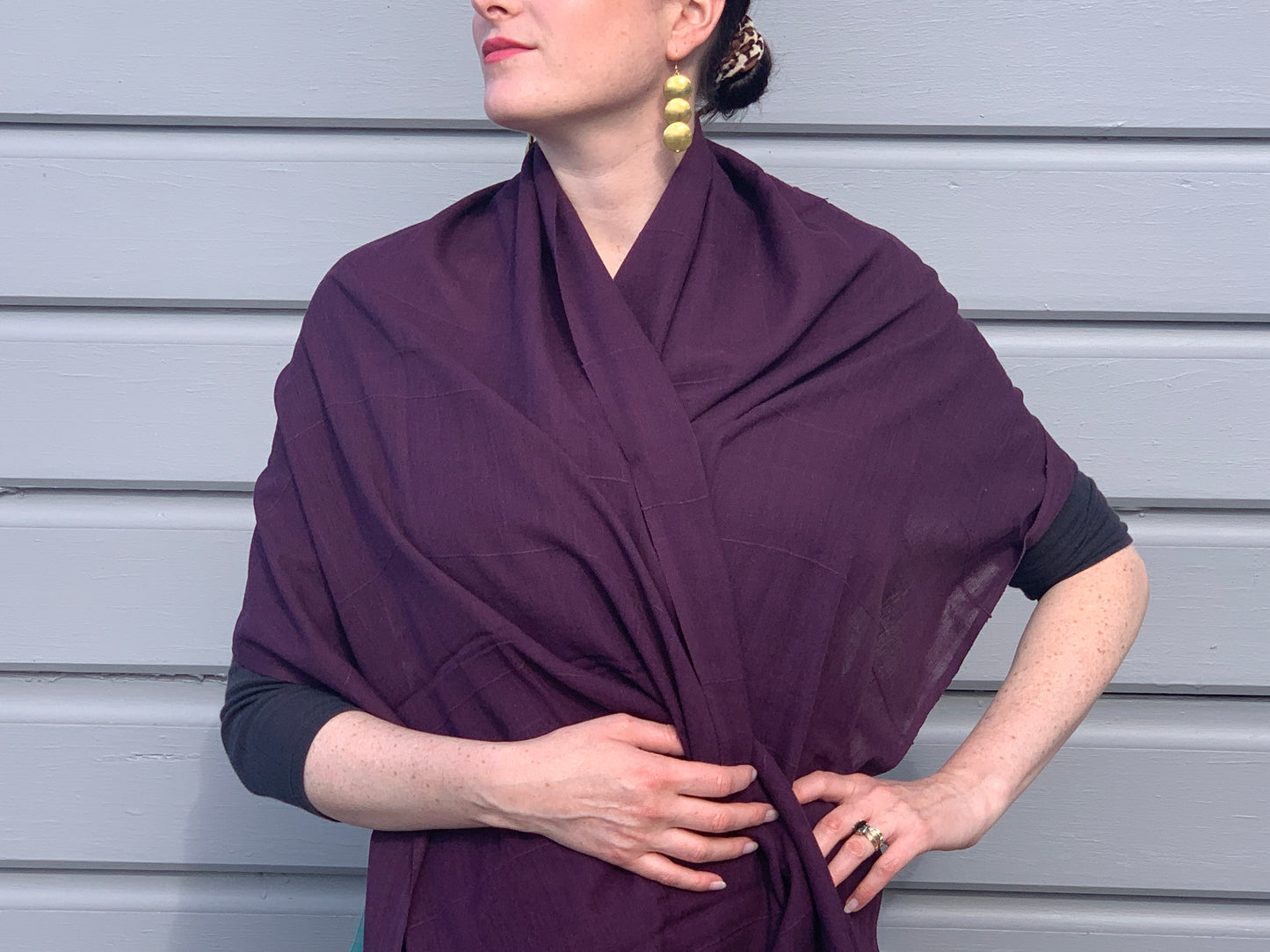 Maraki Shawl (Plum) & Zanele Necklace (Purple) Bundle