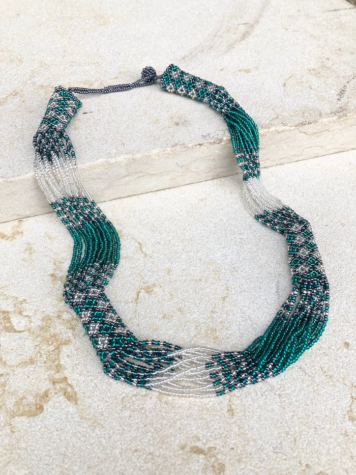 Yeshi Wrap (Emerald) & Zanele Necklace (Emerald & Silver) Bundle