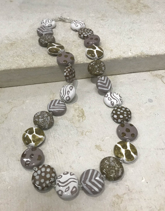 Kaba Cape (Stone) & Kazuri Necklace (Cafe Latte ) Bundle