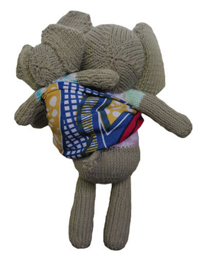 Hand-Knitted Mama and Bub - Elephant