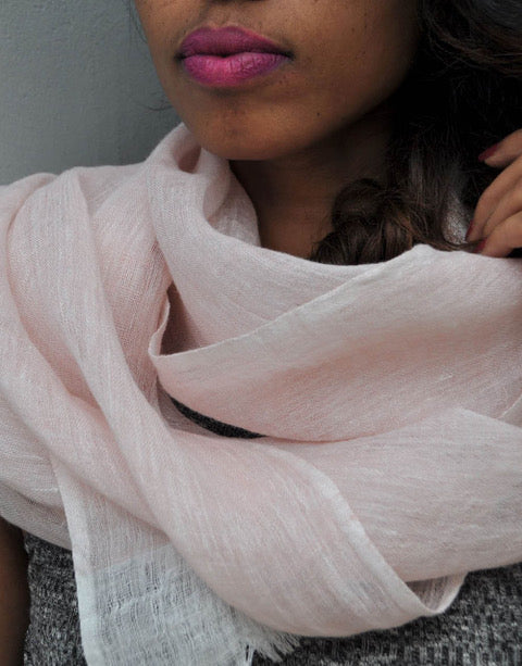 Mariam Scarf (Blush) & Zanele Necklace (Pink & Orange) Bundle