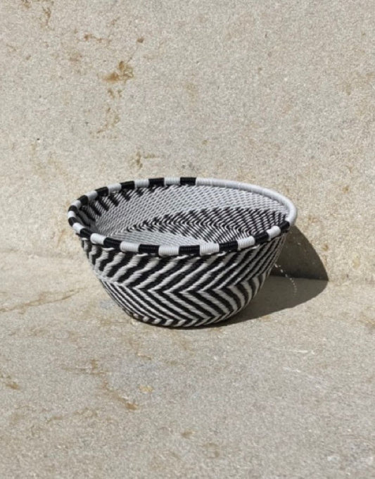Telephone Wire Bowl - Medium Black & White