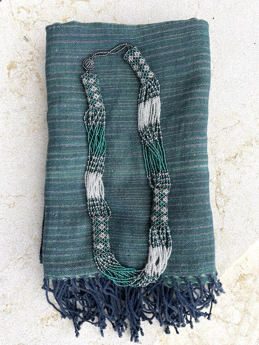 Yeshi Wrap (Emerald) & Zanele Necklace (Emerald & Silver) Bundle