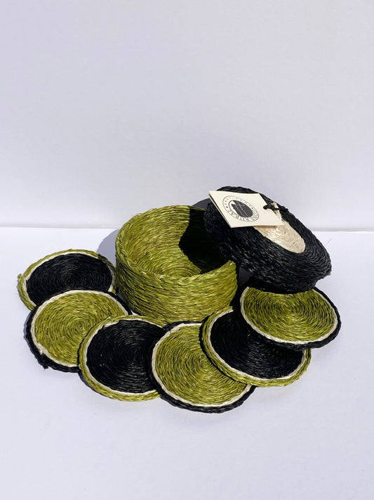 coasters-gift-box-handmade-fairtrade-eswatini-green-black-lime