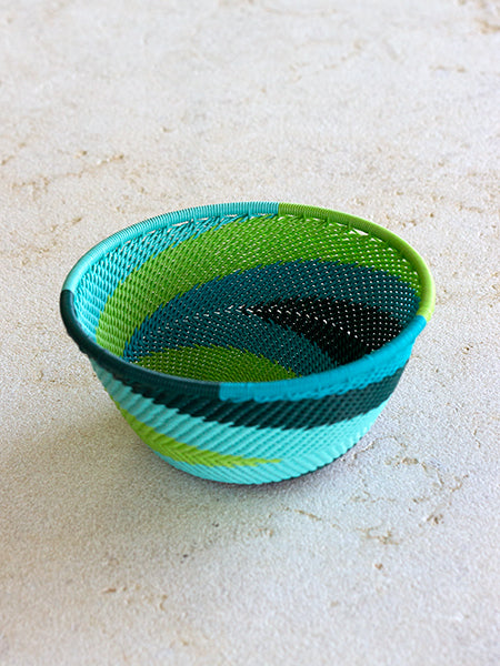 telephone-wire-bowl-wirebowl-green-blue-spring-handmade-KwaZulu-Natal province-south africa-weavers