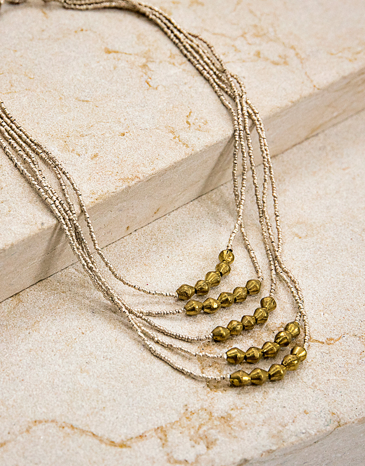 Brass bead store necklace